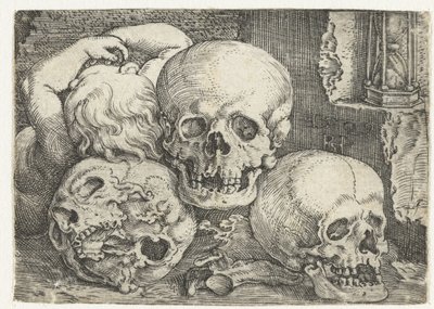 Enfant avec trois crânes - Barthel Beham