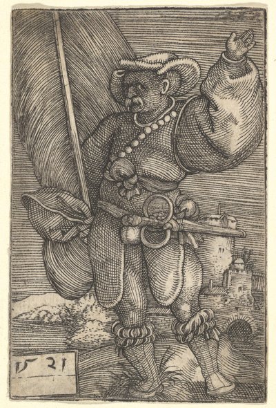 Porteur de drapeau avec la main gauche levée - Barthel Beham