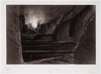 Vue prise dans les mines de Wieliczka, Pologne, 20 mars 1840, gravée par Sabatier - Barthelemy after Lauvergne