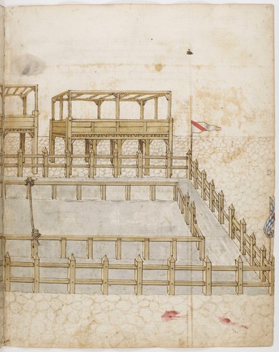 Lice pour tournoi. Enluminure du Livre des tournois du Roi René d
