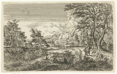 Paysage avec homme et garçon - Bartholomäus Ignaz Weiss (attributed to)