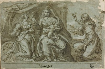 Madone et Enfant avec les saints Catherine et Dominique - Bartholomaeus Spranger