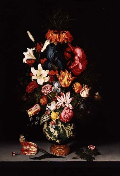 Nature morte de fleurs sur un rebord de pierre - Bartholomeus Assteyn