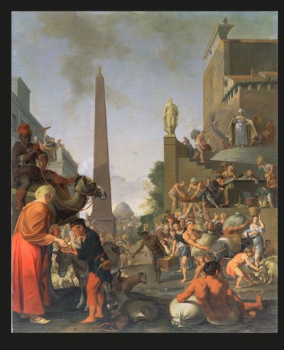 Joseph distribuant du maïs en Égypte, 1655 - Bartholomeus Breenbergh