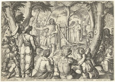 Jean-Baptiste prêchant devant un groupe de personnes - Bartholomeus Willemsz. Dolendo