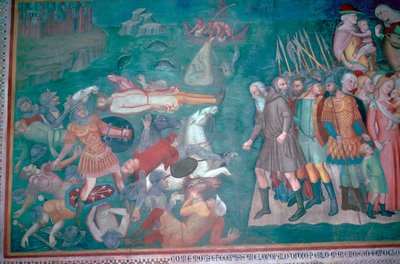 Fresque des Israélites traversant la mer Rouge, 14ème siècle - Bartolo di Fredi
