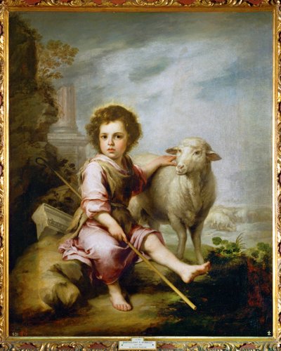 Le bon berger (peinture sur toile) - Bartolome Esteban Murillo