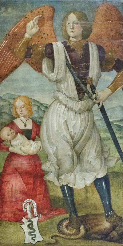 Saint Michel Archange avec Teodora Visconti et le nouveau-né, vers 1486-87 - Bartolomeo (attr. to) Della Gatta