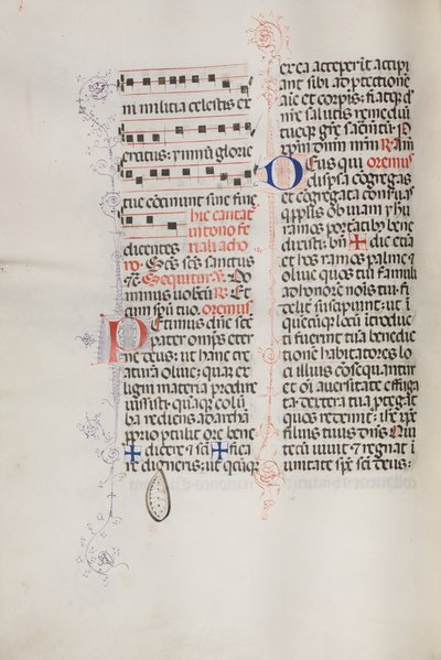 Missale : Fol. 112v : contient de la musique dans le cadre de la liturgie du dimanche des Rameaux - Bartolomeo Caporali