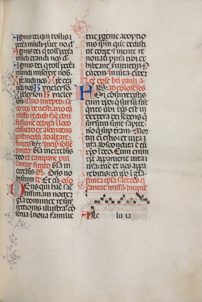 Missale : Fol. 171 : Musique pour Alléluia etc. au début de Pâques, 1469 - Bartolomeo Caporali