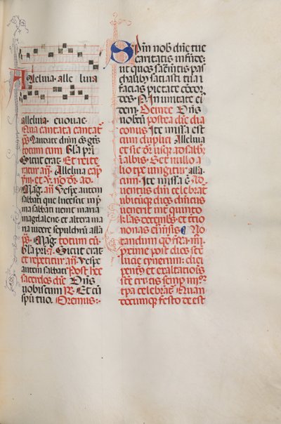 Missale: Fol. 173: Musique pour Alléluia etc. au début de Pâques, 1469 - Bartolomeo Caporali