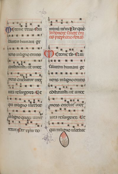 Missale : Fol. 182 : Musique pour diverses prières ordinaires, 1469 - Bartolomeo Caporali