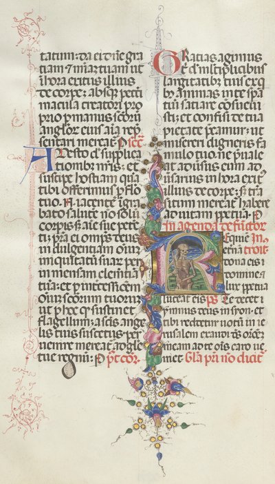 Missale : Fol. 387v : La Mort représentée comme un squelette avec une faucille, 1469 - Bartolomeo Caporali