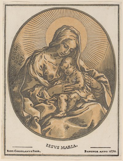 Vierge et enfant - Bartolomeo Coriolano after Guido Reni