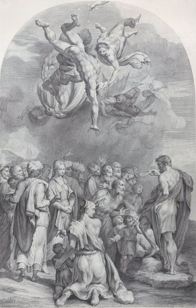 Planche 41 : Saint Jean-Baptiste prêchant à une grande foule et baptisant des enfants, 1756. Créateurs : Bartolomeo Crivellari, Gabriel Söderling - Bartolomeo Crivellari, Gabriel Söderling