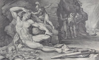 Planche 6 : Ulysse enfonçant un pieu brûlant dans l