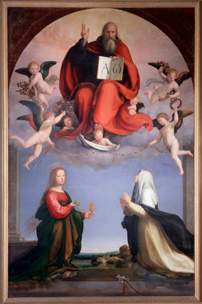 Dieu tenant un livre avec les lettres grecques Alpha et Oméga - Bartolomeo Fra