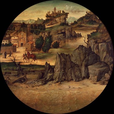 Paysage avec châteaux, fin du 15e siècle - Bartolomeo Montagna