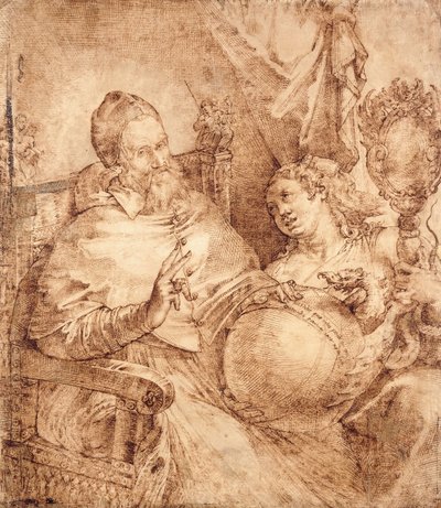 Portrait du pape Grégoire XIII, trois-quarts, assis dans un fauteuil - Bartolomeo Passarotti