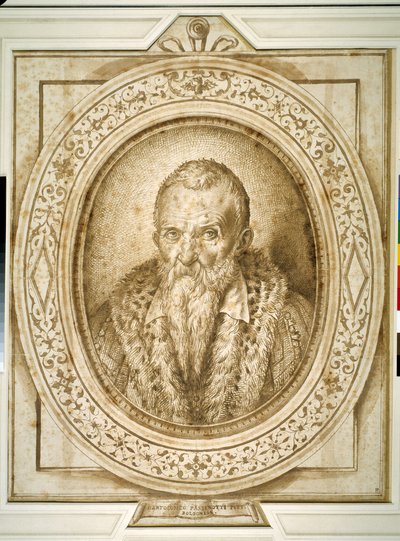 Autoportrait dans la vieillesse, avec encadrement simulé - Bartolomeo Passarotti