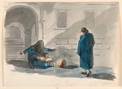 Une femme démunie à Rome - Bartolomeo Pinelli