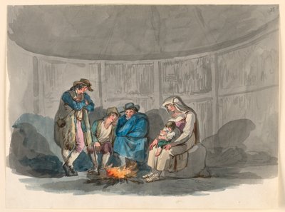 Une famille de bergers la nuit - Bartolomeo Pinelli