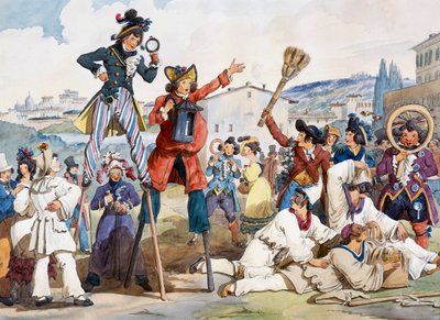 Carnaval à Rome, par Bartolomeo Pinelli (1781-1835), Italie - Bartolomeo Pinelli