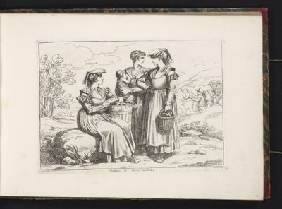 Trois femmes et un enfant de Castel Madama - Bartolomeo Pinelli