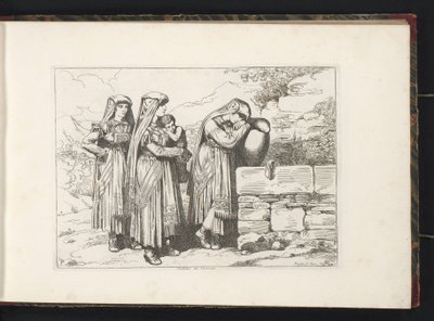 Trois femmes et un enfant de Cervara di Roma - Bartolomeo Pinelli