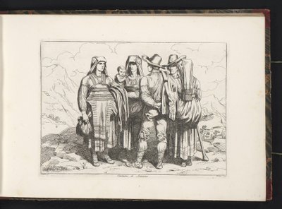 Trois femmes et deux hommes de Sonnino - Bartolomeo Pinelli