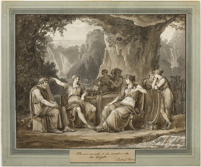 Télémaque raconte ses aventures à la déesse Calypso, des Aventures de Télémaque, Livre 1 - Bartolomeo Pinelli