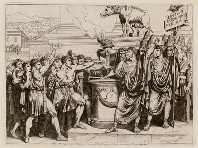 Le serment de Brutus (eau-forte) - Bartolomeo Pinelli