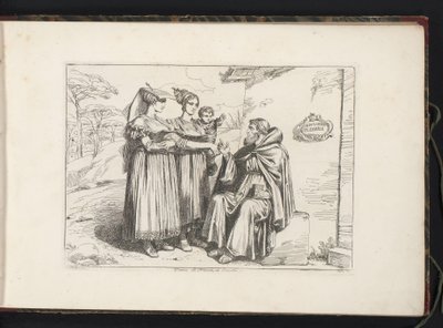 Deux femmes de Frascati et un ermite - Bartolomeo Pinelli