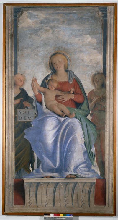 Madone et Enfant avec deux anges - Bartolomeo Suardi Bramantino