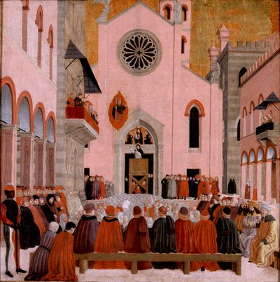 Saint Vincent Ferrier prêchant devant un pape, vers 1460-1476 - Bartolomeo degli Erri