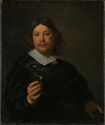 Homme tenant un verre de vin - Bartolomeus van der Helst