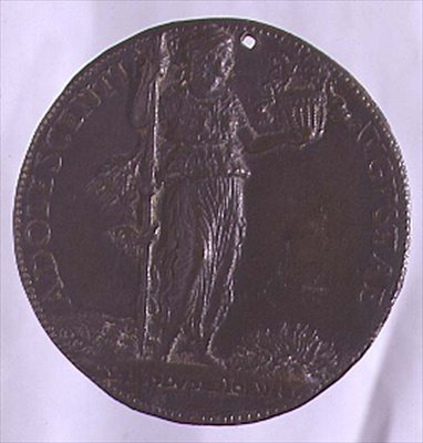 Médaille portrait représentant une figure féminine tenant un bâton - Bartolommeo Melioli