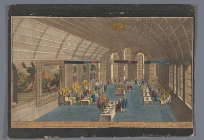 Vue de la salle Römer à Francfort-sur-le-Main avec un repas pour l