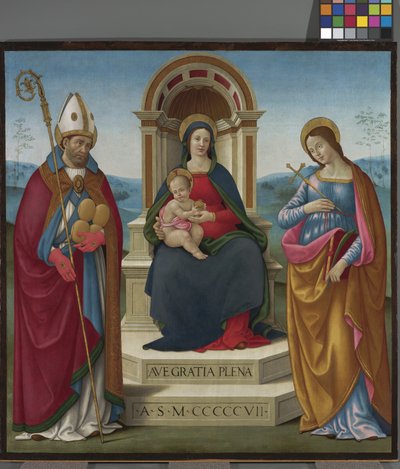 Madone et enfant avec Saint Just de Volterra et Sainte Marguerite d