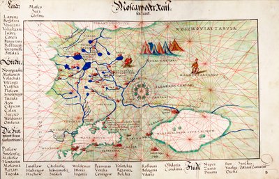 Carte de Moscou et de la mer Noire - Battista Agnese