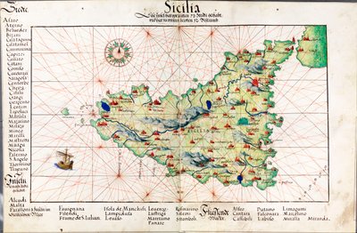 Carte de la Sicile - Battista Agnese
