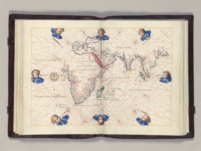 Fos. 11v-12r Carte 3 : Océan Indien, atlas portulan du monde, Venise, vers 1542-46 - Battista Agnese