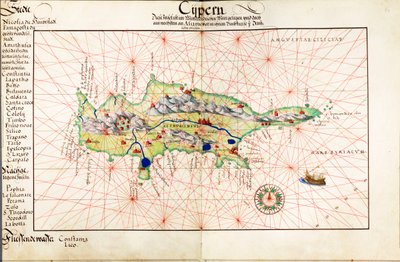 Carte en vélin de Chypre - Battista Agnese