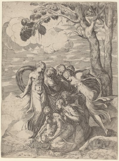 La découverte de Moïse - Battista Angolo del Moro, after Andrea Meldolla, called Schiavone