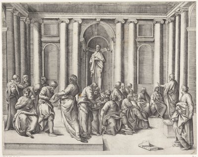 Christ parmi les scribes dans le temple - Battista Franco