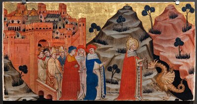 Le pape Saint Sylvestre vainc le dragon du rocher tarpeien - Battista da Vicenza