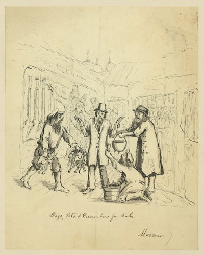 Chiens, pots et concombres à vendre. Moscou - Bayard Taylor