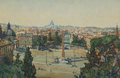 Rome, depuis Le Pincio, Piazza Del Popolo - Beatrice Mary Seccombe Leech
