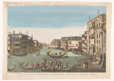Vue sur le Grand Canal avec gondoles, le Palazzo Balbori et le Pont Rialto à Venise - Beauvais