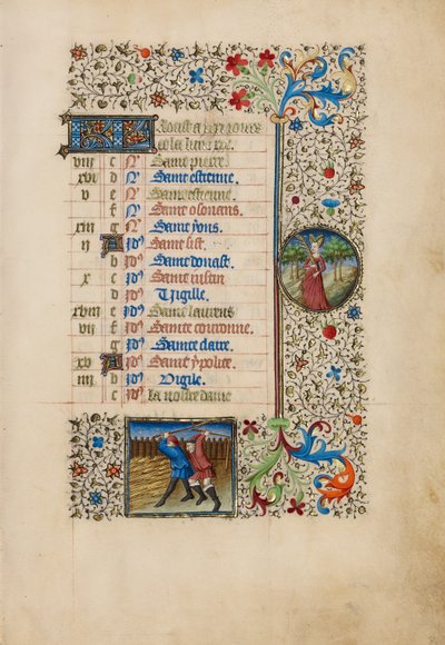 Page du calendrier d